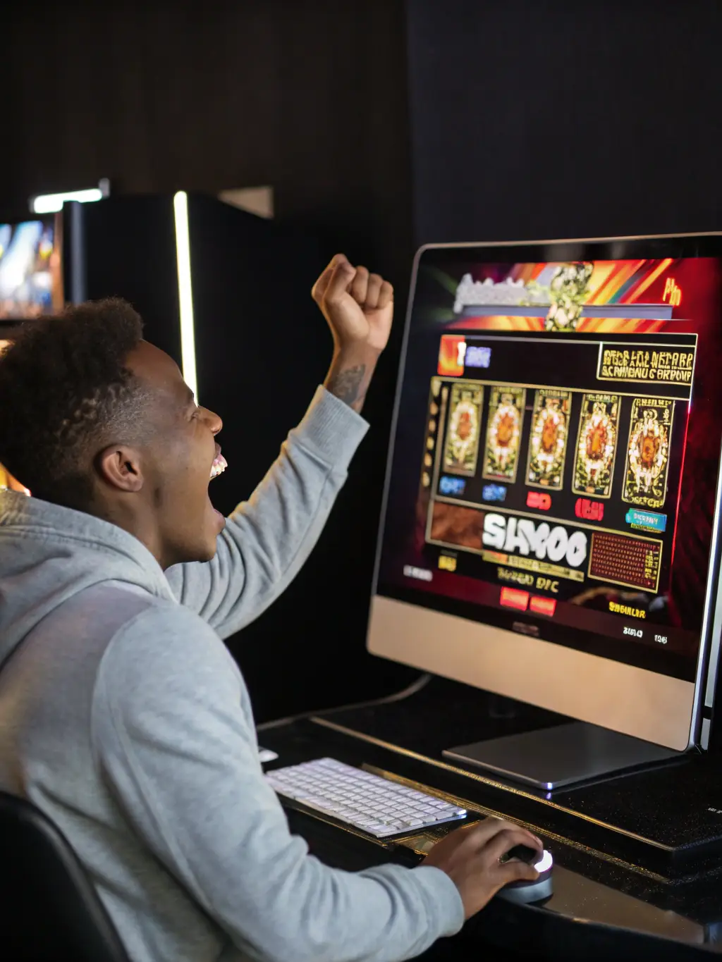 A screenshot of a player winning in Pula Puti, with celebratory graphics and virtual coins raining down, emphasizing the winning potential.