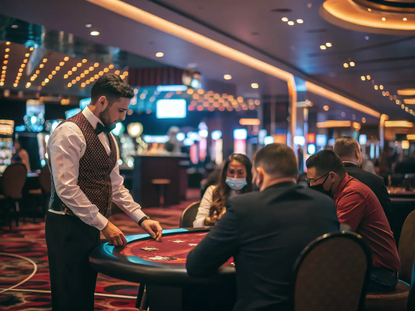 A vibrant image showcasing the Casino Plus online Baccarat interface, highlighting the real-time interaction with dealers and players.